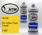 Preview: Honda, Rio Yellow Pearl Tricoat, Y-65P: 400ml Sprühdose + 400ml Klarlack - Set, von ATW Autoteile West.